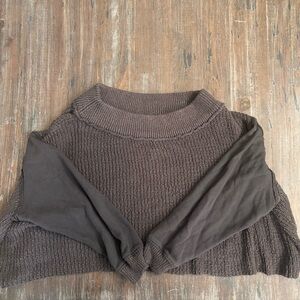 Free People Brown Off-the-Shoulder Sweater
